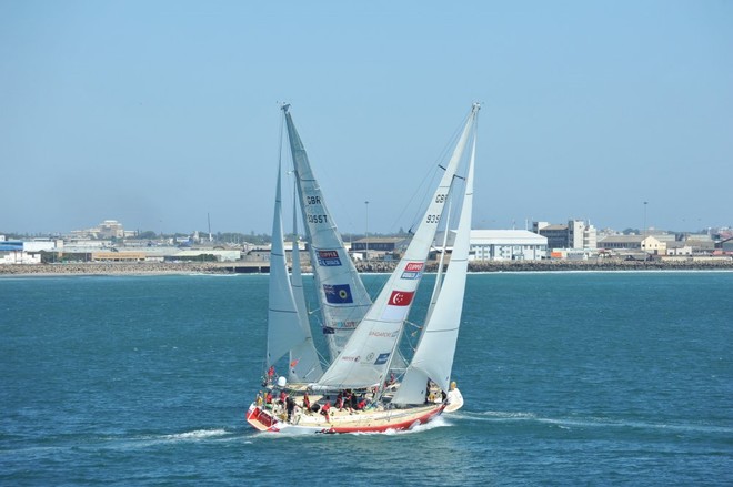Singapore and Geraldton Western Australia at the start of Race 4 - Clipper 11-12 Round the World Yacht Race © Bruce Sutherland/onEdition